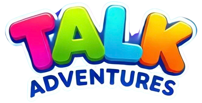 Talk Adventures' language-learning app logo highlighting interactive conversation practice